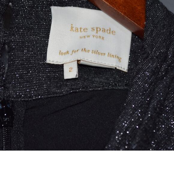 Kate Spade New York Black Metallic Bow-Neck Sleeveless Dress Size 2 - Picture 3 of 4